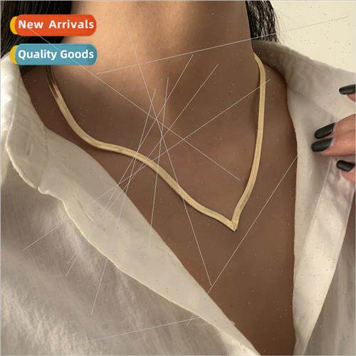 Cold mple Geometric V Necklace Women Hip Hop Metal Set Snake