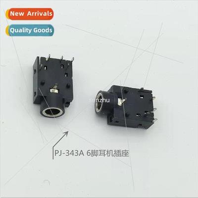 3.5 headphone socket PJ-343A 3.5MM audio video socket 6 pins