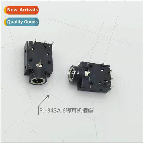 3.5 headphone socket PJ-343A 3.5MM audio video socket 6 pins