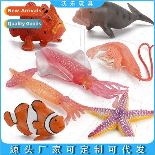 Underwater Creature Marine Set Model Red Shrimp Mermaid Ston