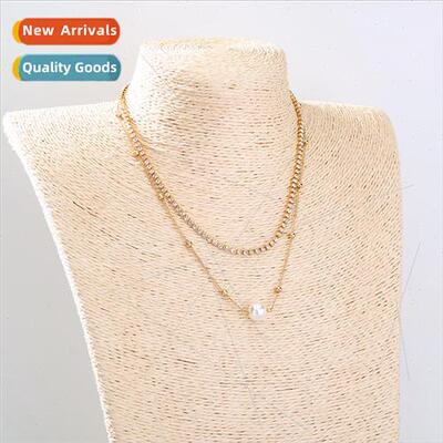 Europe jewelry simple diamond necklace imation baroque pearl