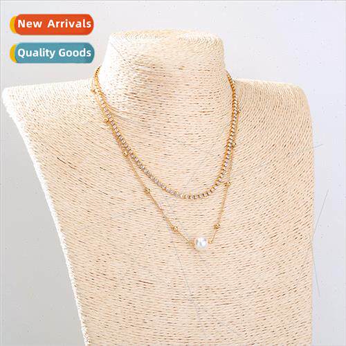 Europe jewelry simple diamond necklace imation baroque pearl