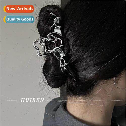 Irregular quid Metal Grab Clip Women Back Head Shark Clip La