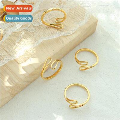 French ins cool open ring tanium steel plating vintage hjewe