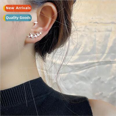 Female Koreabird animal flying swallow earrings cold wind si