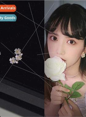 s925 silver needle Korea sweet gentle flower earrings studen