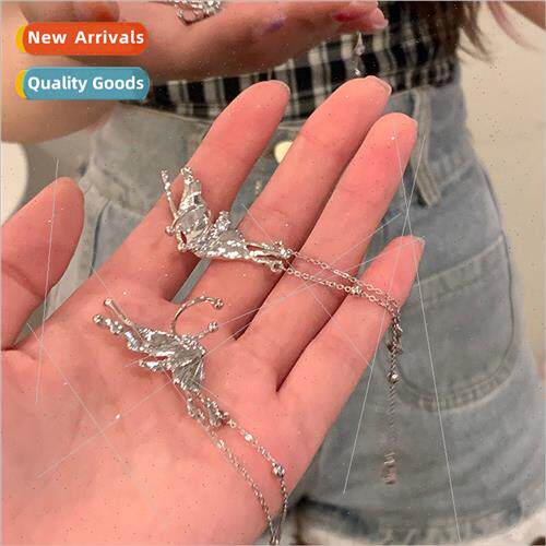 Elf butterfly tassel ear clips female whout ear holes ear bo