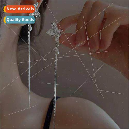 2022 long butterfly earrings whout ear holes earrings female