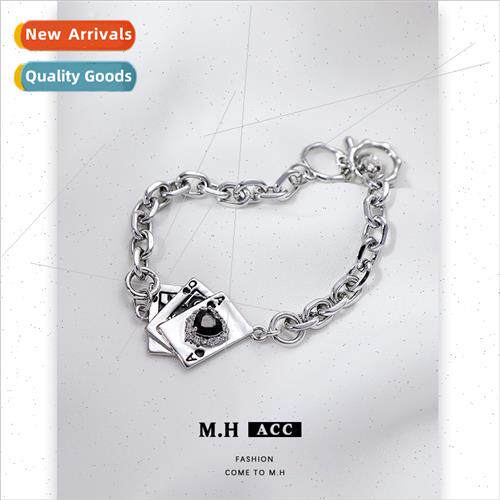 Poker bracelet niche fashion metal cool hip-hop hottie hjewe