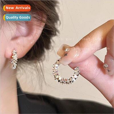 c-shaped earrings适用women French niche earrings half circle