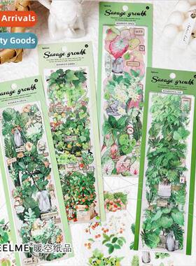Harukawa Greenfield PET Stickers Botanical Flower Collage Ha