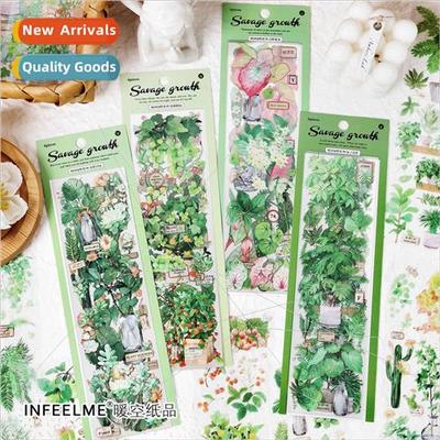 Harukawa Greenfield PET Stickers Botanical Flower Collage Ha