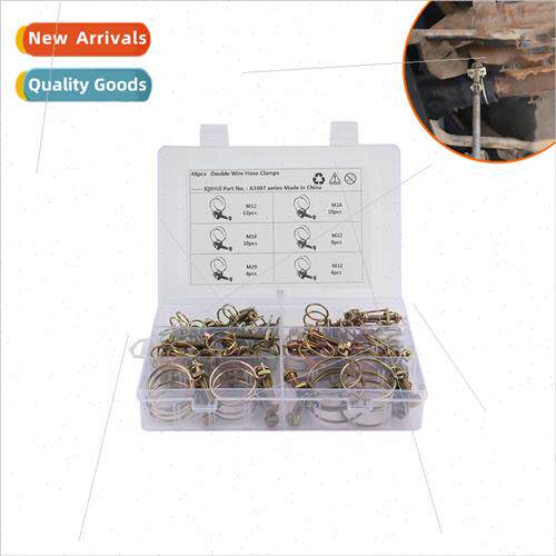 48pcs in box-6 kinds double wire pipe clamps double wire pip