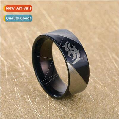 Europe new tanium steel men ring anime Naruto ring secondary