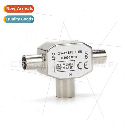 Cable TV Splter Tee Header TV 1 Female to 2 Male Splter Adap