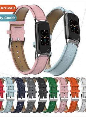 适用Fitbit Luxe cowhide strap smart bracelet sports replacem