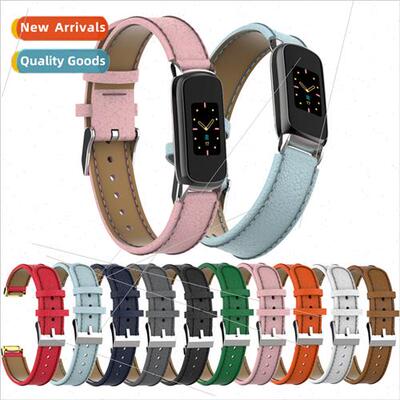 适用Fitbit Luxe cowhide strap smart bracelet sports replacem