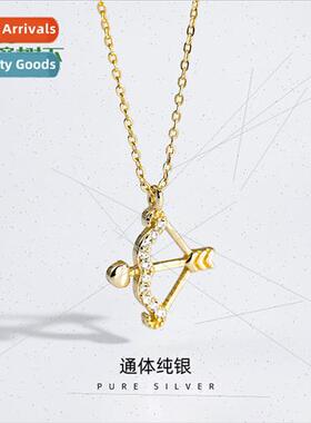 S925 silver plated cupid love arrow necklace delicate hundre
