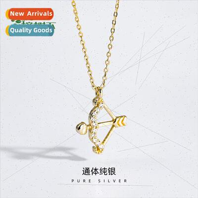 S925 silver plated cupid love arrow necklace delicate hundre