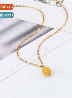 Europe new gold durian pendant stainless steel necklace ladi