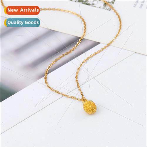 Europe new gold durian pendant stainless steel necklace ladi