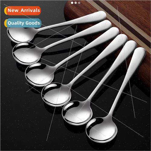 Stainless Steel Round Spoon Coffee Stirring Spoon Western Sp