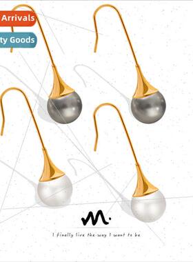 Wind niche exquise tanium steel gold-plated ear clips imatio