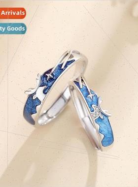 One Deer Starlight Couple Rings Men Women Pair Antlers che F