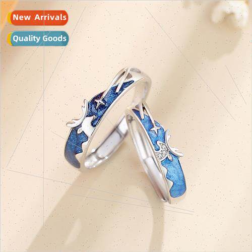 One Deer Starlight Couple Rings Men Women Pair Antlers che F