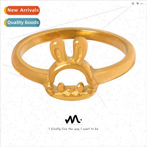 Cute cute funny bunny ring niche girls campus hundred simple