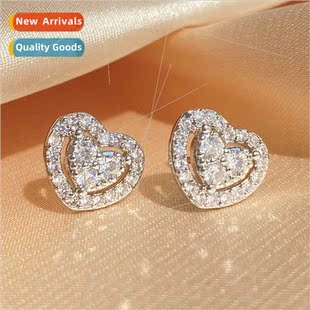 Hundreds sparkling love heart earrings 2023 new earrings nic