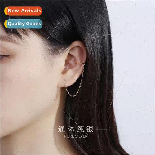 S925 silver long paragraph hundred wh ear wire female a two