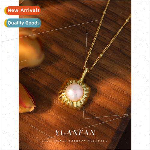 New s925 silver French irregular necklace women premium pend