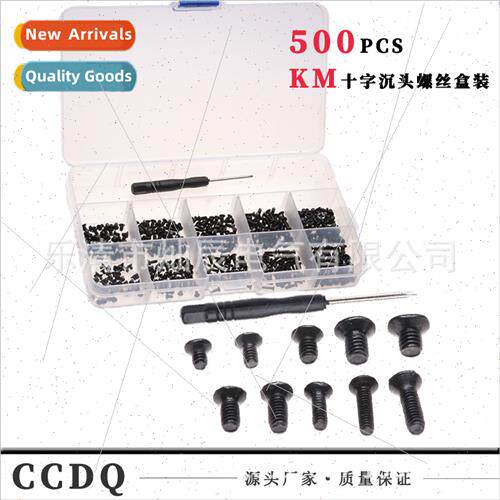 500PCS Box Computer Screws KM CM Black Screws wh Screwdriver