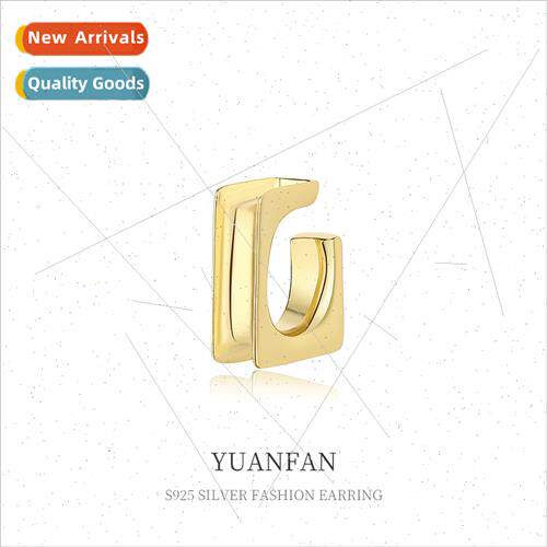 S925 silver ear jewelry female Europe cold wind ins simple f