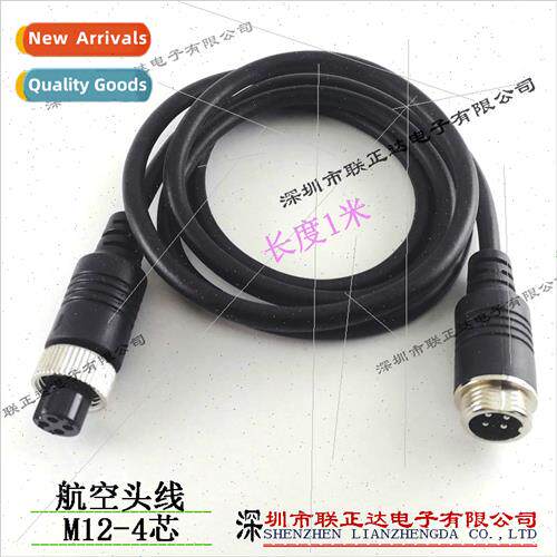 M12 aviation header wh cable 4 pole male to female aviation
