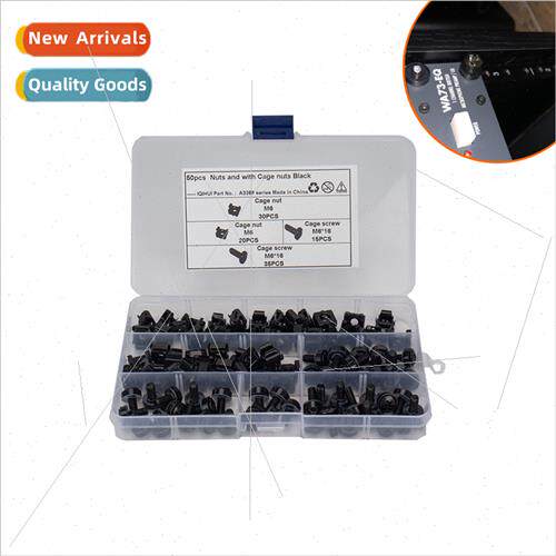 50pcs M6 Screw Enclosure Cabinet Cassette Nut Screw Black Ca