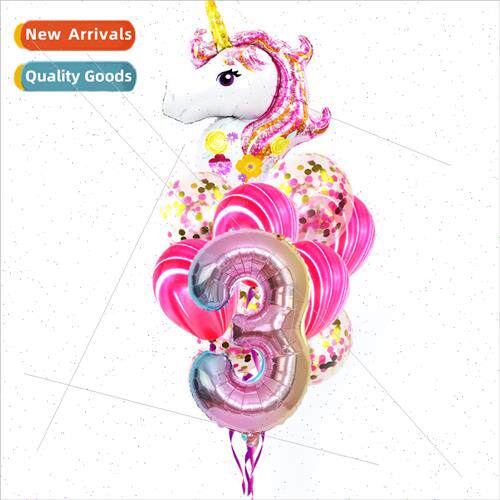 Unicorn sequins latex balloon combination package 100 days b