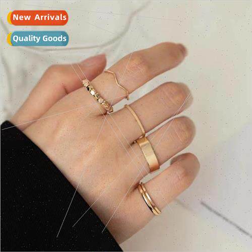Fashion Vegan Ring 6pcs Set niche ins retro finger ring 2023