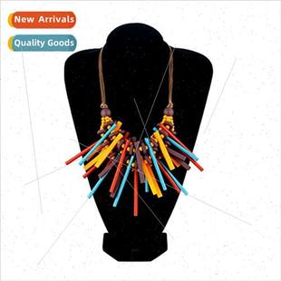 Bohemian handmade wood necklace women fashion jewelry neckla