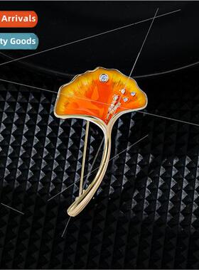 mple high-grade oil drop enamel gradient color ginkgo biloba