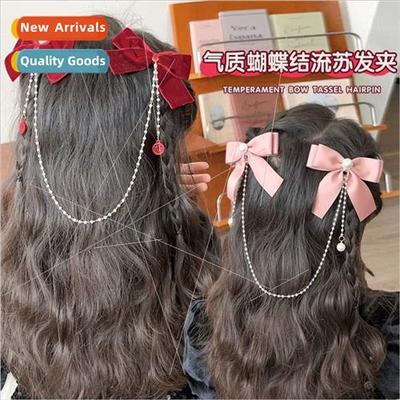 Headdress children red bow hair clips cute ltle girl princes