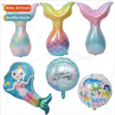 Cartoon mermaid fish tail balloon mermaid birthday party dec