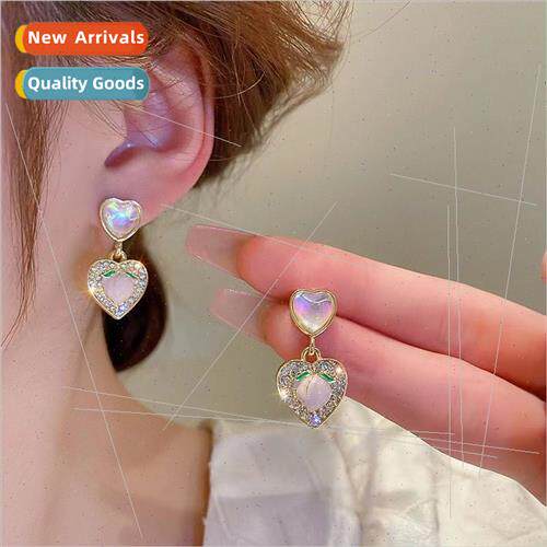 Cute sweet girl love peach earrings female summer earrings s