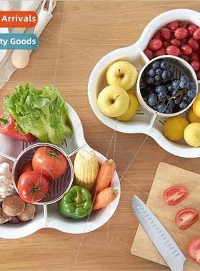 4 compartments detachable draining basket double plastic kch