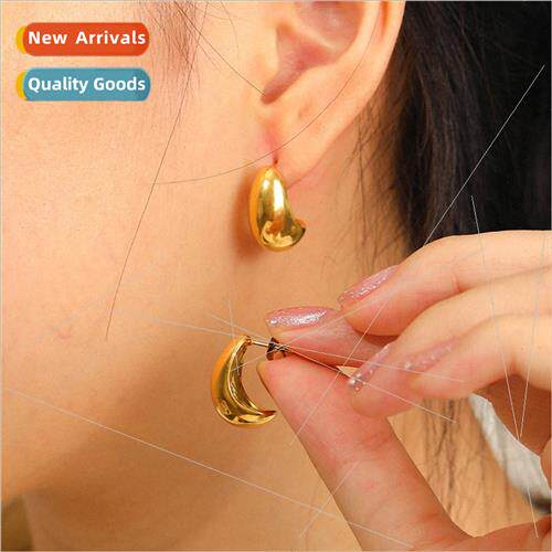 Premium gold drop tanium steel earrings ins women fashion ve