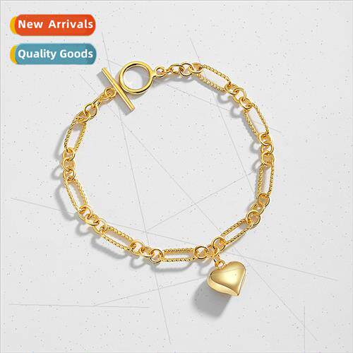925 silver Europe cool vintage chain love bracelet ins niche