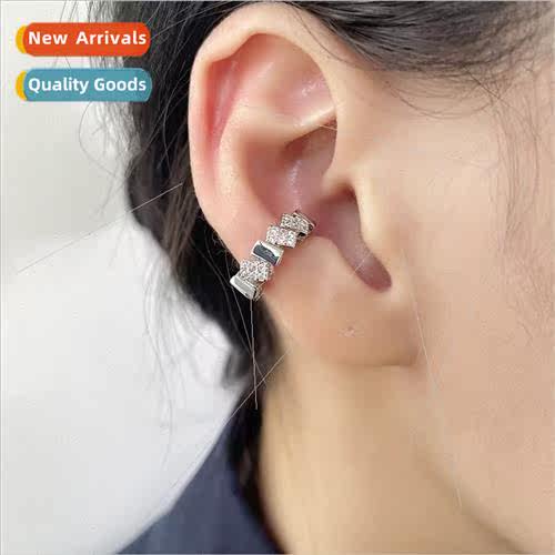 Geometric inlaid zirconia earrings fall winter fashion fake