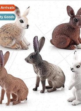 Forest animal rabb model mini farm ranch static hare fivepcs