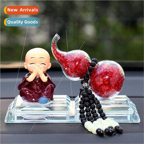 Creative car ornaments cute cartoon doll car small monk peac